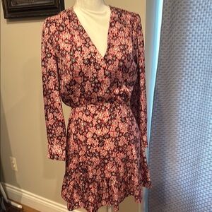 Zara Floral Mini Dress - Pink and Black